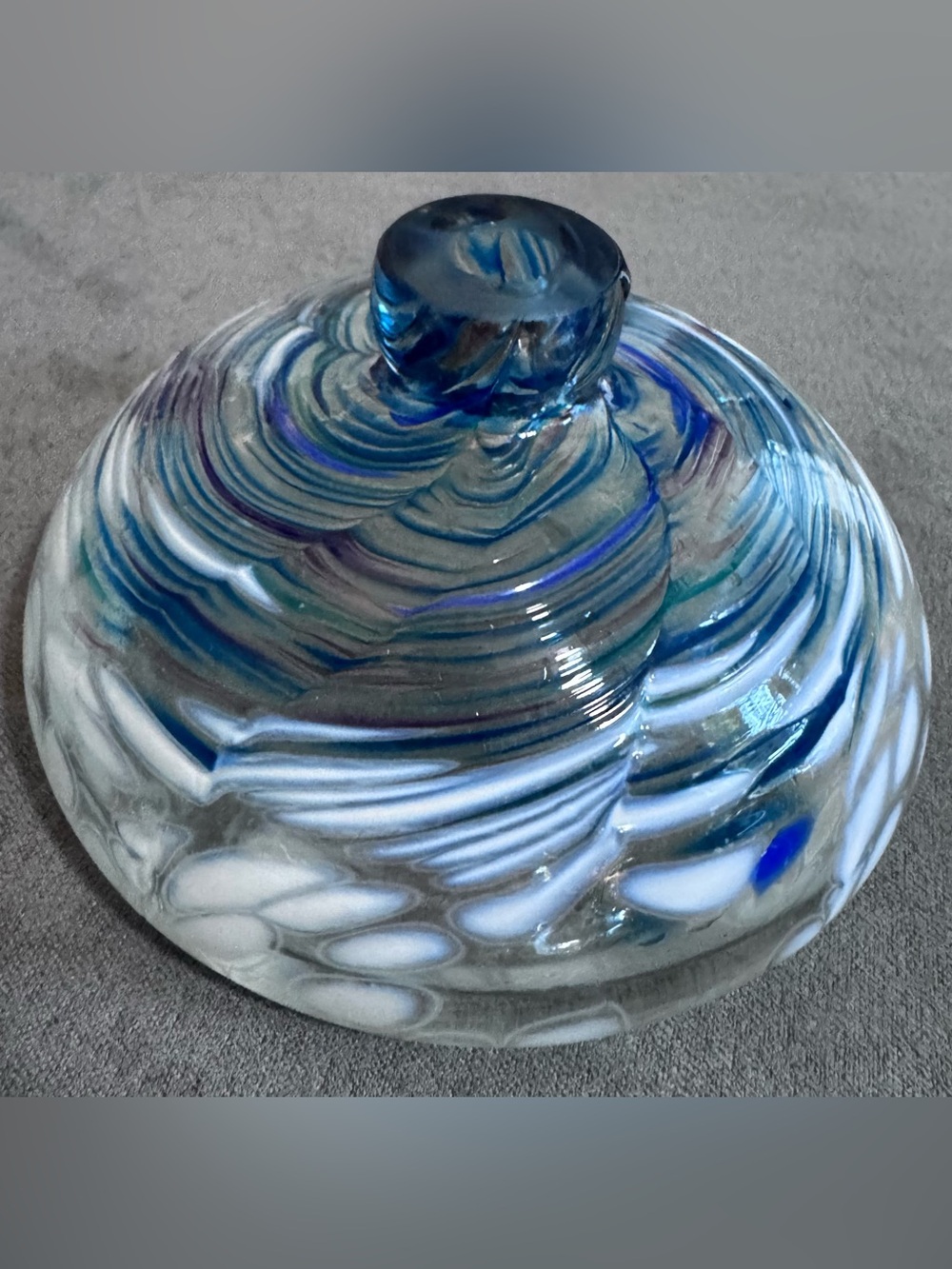 Handblown Blue Swirl Glass Home Art Decorative Bud Vase/Paperweight